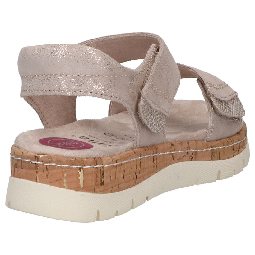 Jana SoftFlex Gouden Sandalen in daim (270480)