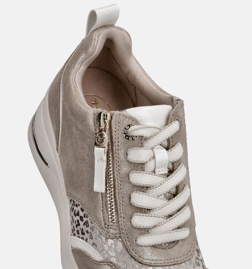 Tamaris Comfort Beige Sneakers met Sleehak voor dames (367820) - geschikt voor steunzolen