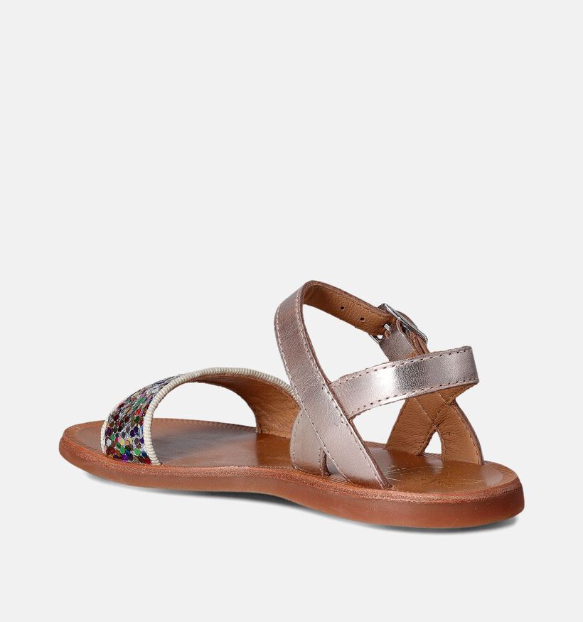 Pom d'Api Plagette Buckle Tao Sandales en Or rose pour filles (354604)