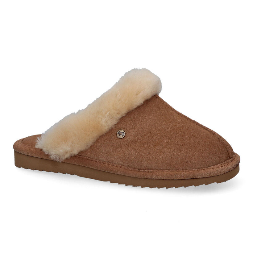 Warmbat Lismore Bruine Wollen Pantoffels voor dames (329914)