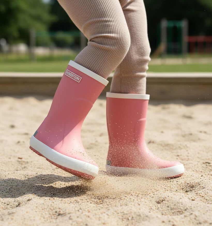 Bergstein Rainboot Bottes de pluie en Rose pour filles (180417) - pour semelles orthopédiques