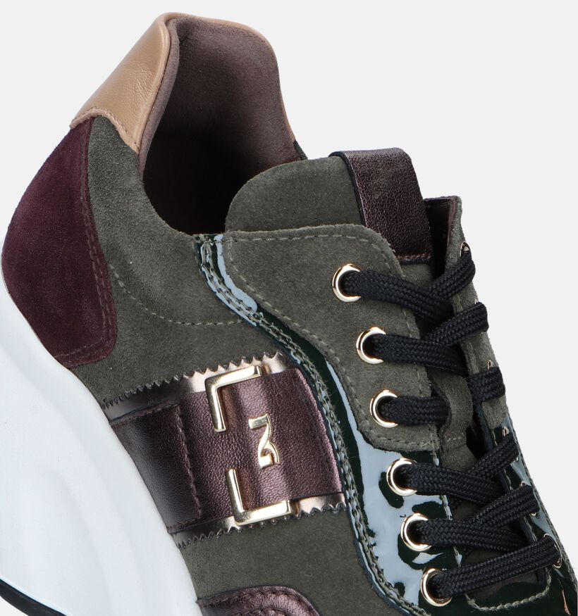 NeroGiardini Kaki Sneakers met sleehak voor dames (345562) - geschikt voor steunzolen