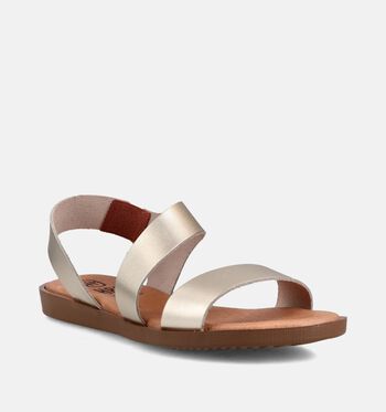 Hee Sandalen Zwart/Goud/Cognac