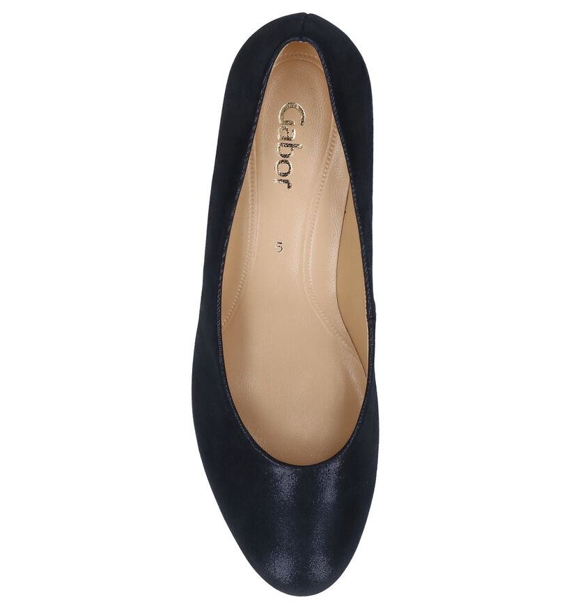 Donker Blauwe Metallic Pumps Gabor in nubuck (245503)