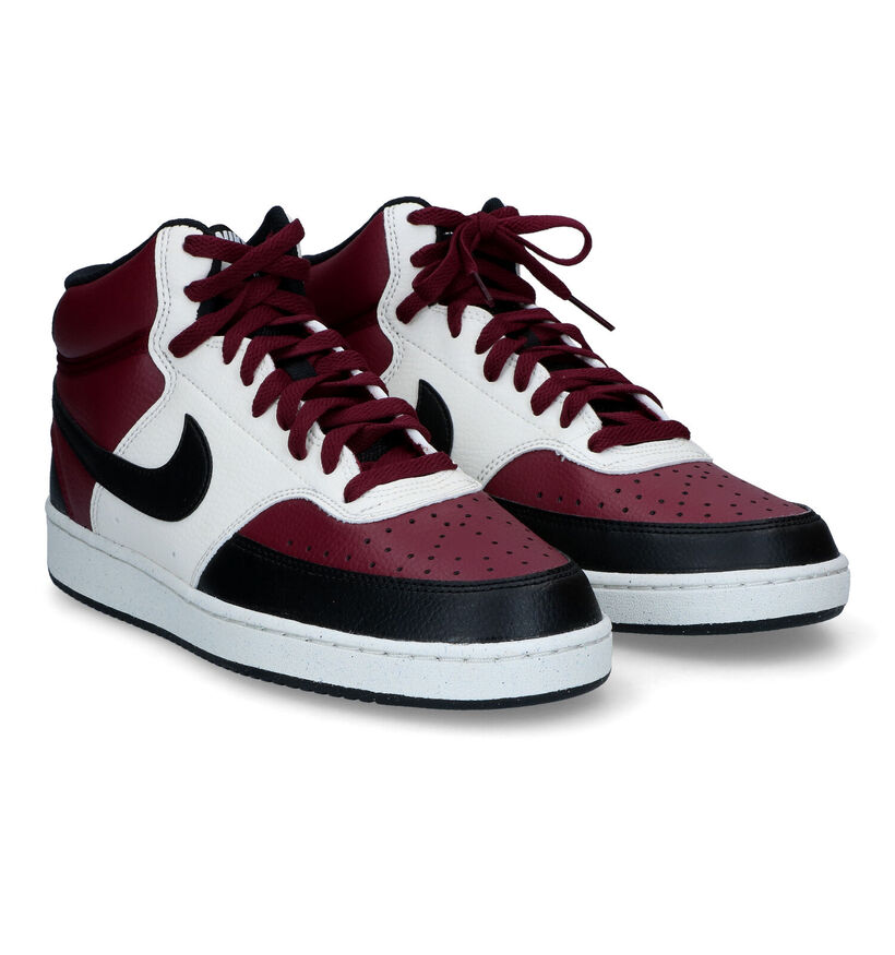 Nike Court Vision Mid Baskets en Bordeaux pour hommes (316523)