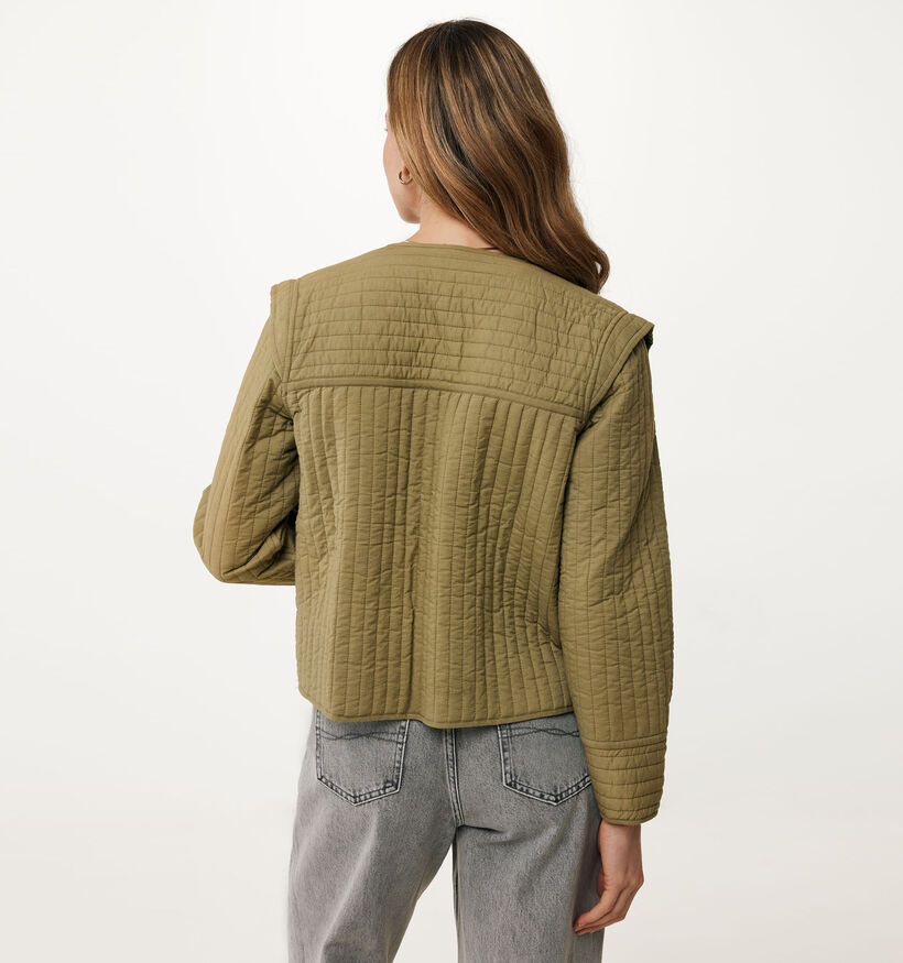 Mexx Veste courte matelassée réversible en Vert khaki pour femmes (352771)