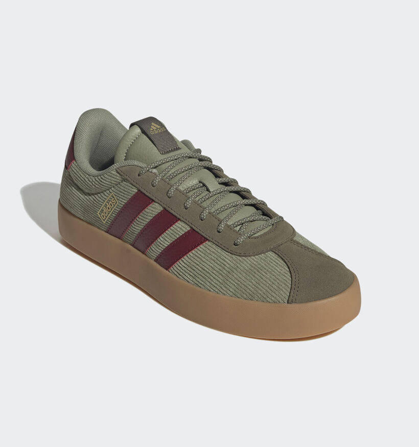 adidas VL Court 3.0 Baskets en Vert kaki/Bordeaux pour hommes (365422) - pour semelles orthopédiques
