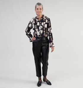 Vila Dagmar Pantalon chino aspect cuir en Noir pour femmes (328883)