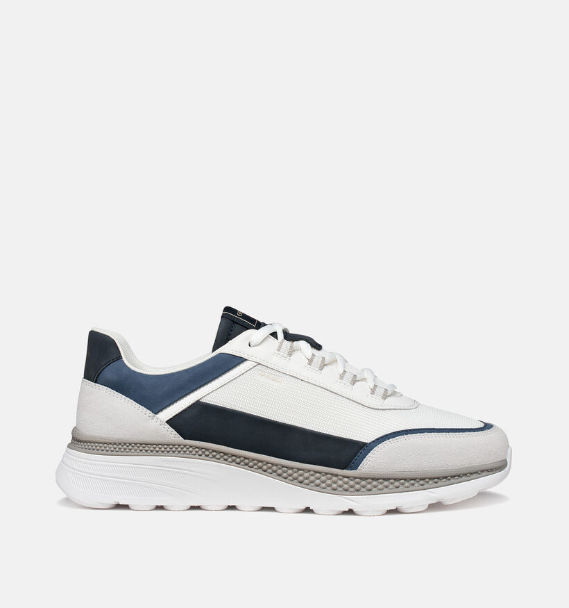 Geox Spherica Actif X1 Witte/Blauwe Sneakers voor heren (369123) - geschikt voor steunzolen