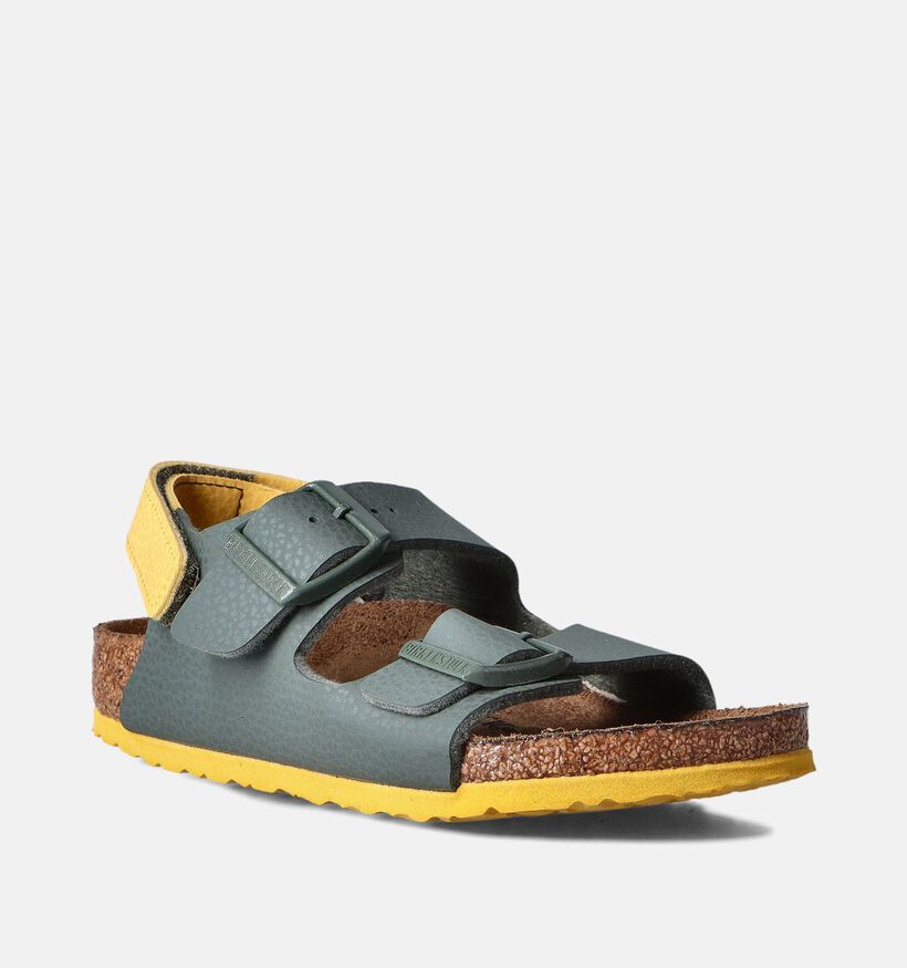 Birkenstock Milano Sandales en Vert Khaki pour filles, garçons (352403)