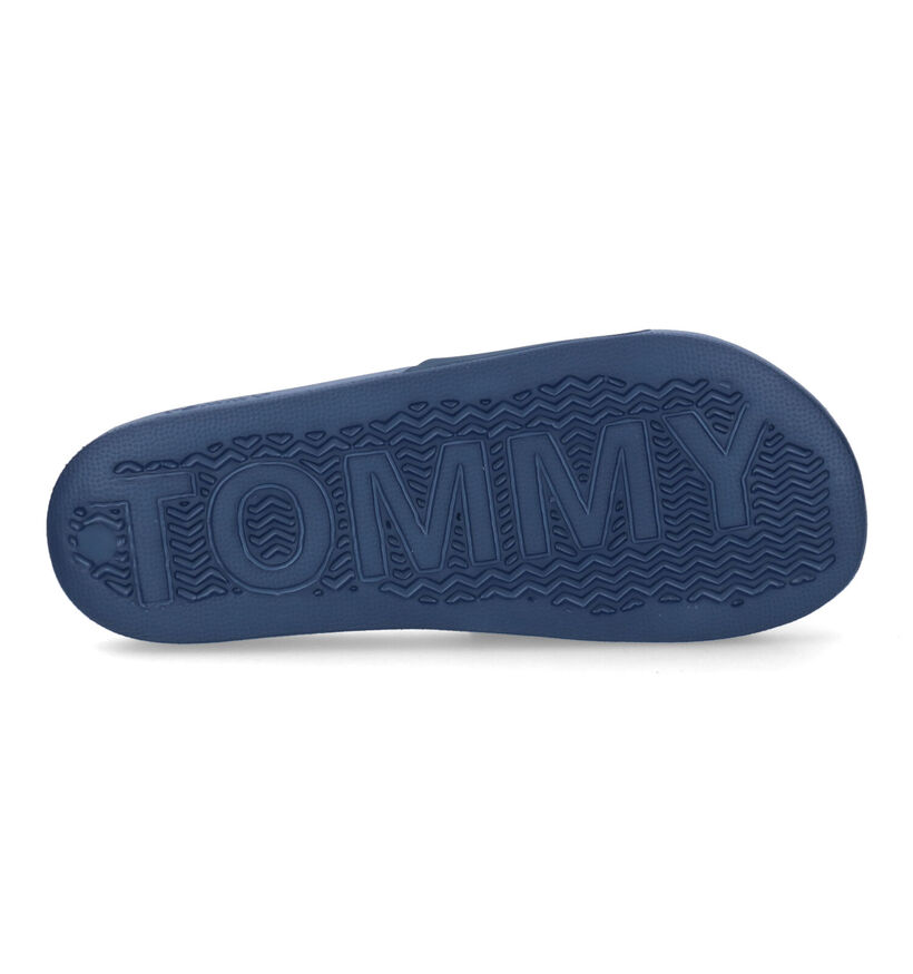 TH Tommy Jeans Mens Flag Claquettes de piscine en Bleu pour hommes (304038)