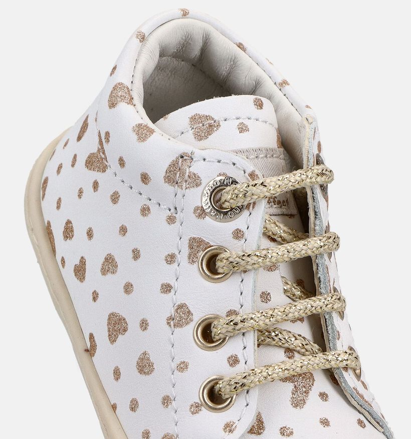 Naturino Cocoon Calf Witte Babyschoenen voor meisjes (371577) - geschikt voor steunzolen