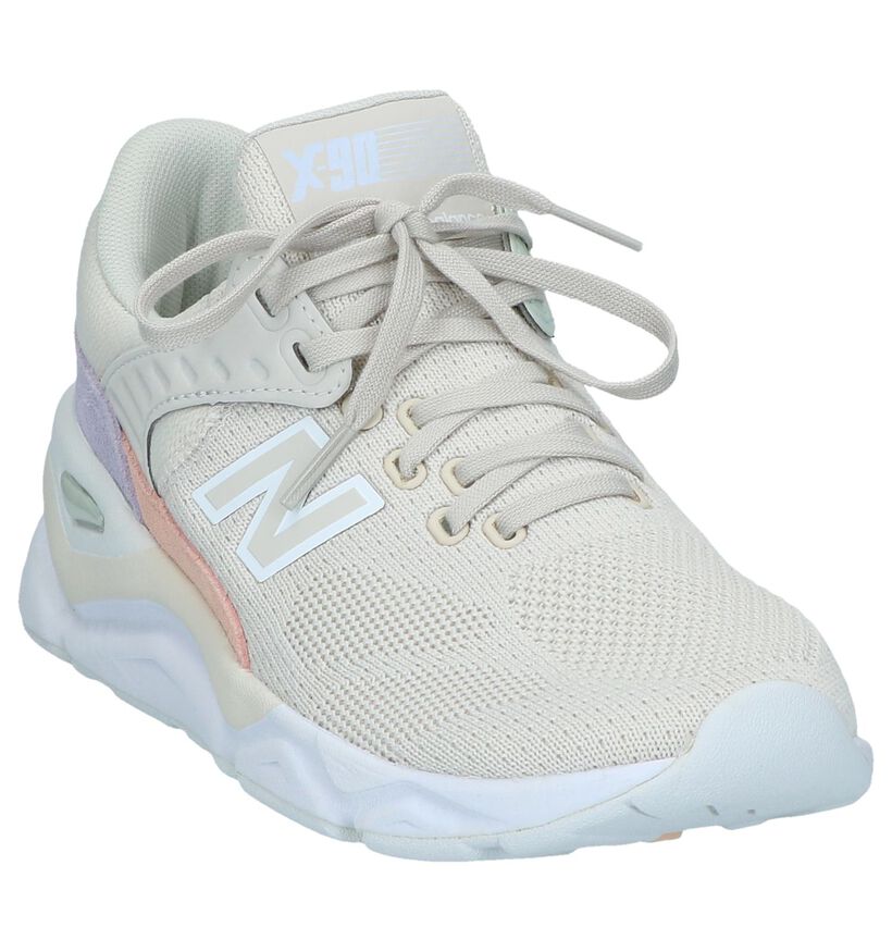 Beige Slip-on Sneakers New Balance WSX 90 in kunstleer (250666)