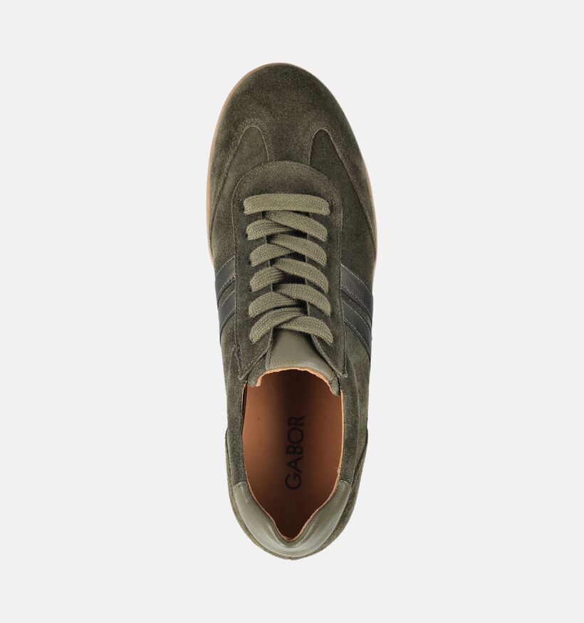 Gabor Kakigroene Sneakers voor dames (380041) - geschikt voor steunzolen