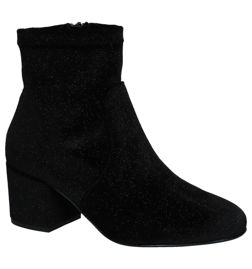 Hampton Bays Bottines à talons en Noir en textile (223921)