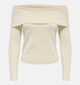JDY Astra Beige Off-shoulder T-shirt met Lange Mouwen voor dames (379365)