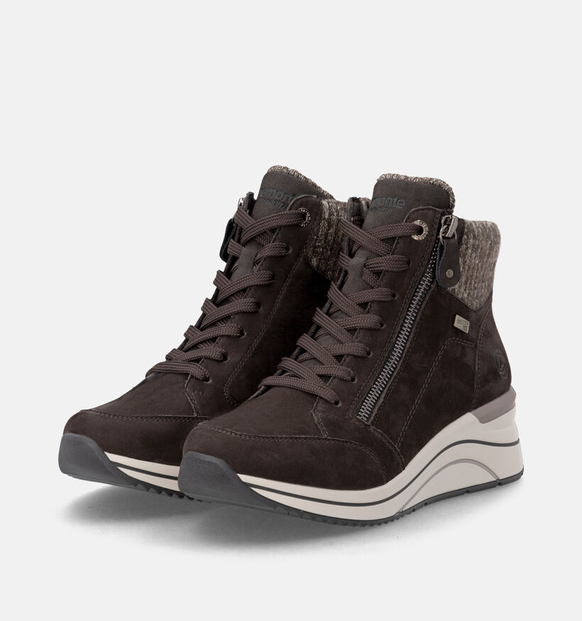 Remonte Donkerbruine Veterboots voor dames (379858)