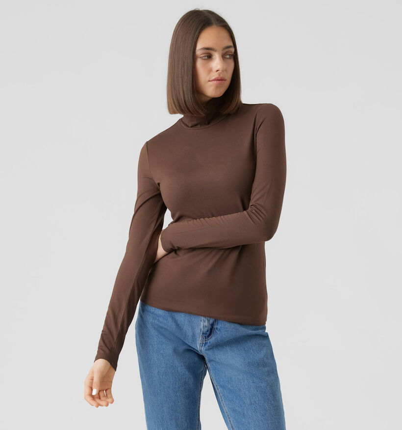 Vero Moda Ina Bruin T-shirt met Rolkraag (318490)