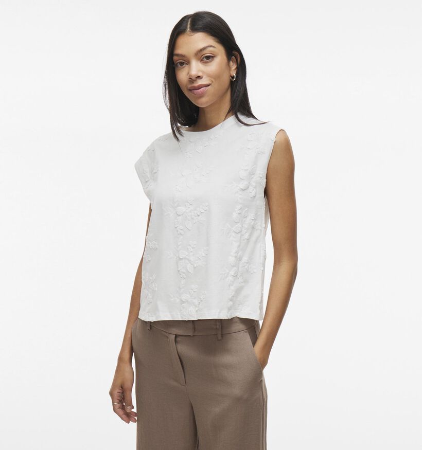 Vila Nayla O-Neck Witte T-shirt zonder Mouwen voor dames (369456)