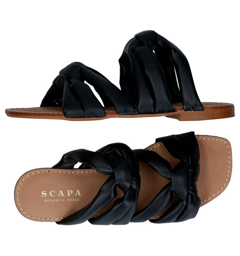 Scapa Nu-pieds plates en Noir en simili cuir (288873)