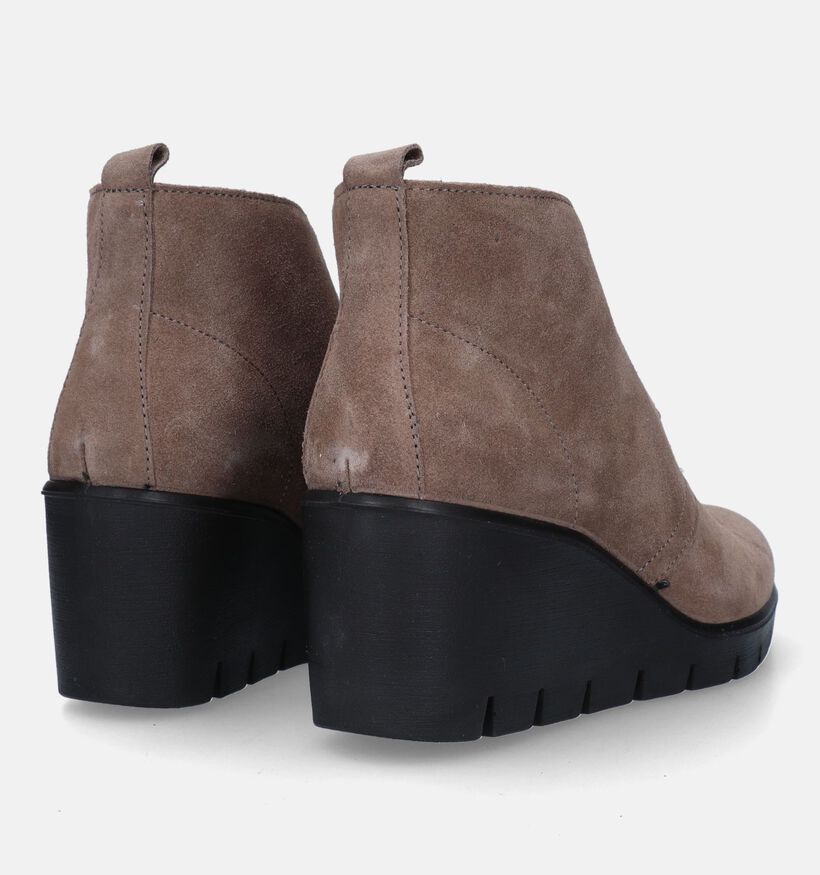 Hush Puppies Isbay Taupe Enkellaarsjes voor dames (330850) - geschikt voor steunzolen