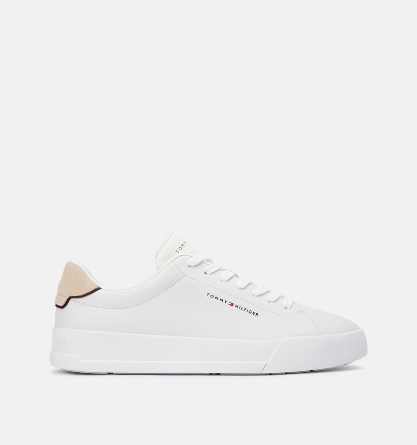 Tommy Hilfiger Court Leather Chaussures &agrave; lacets en Blanc pour hommes (368604) - pour semelles orthop&eacute;diques