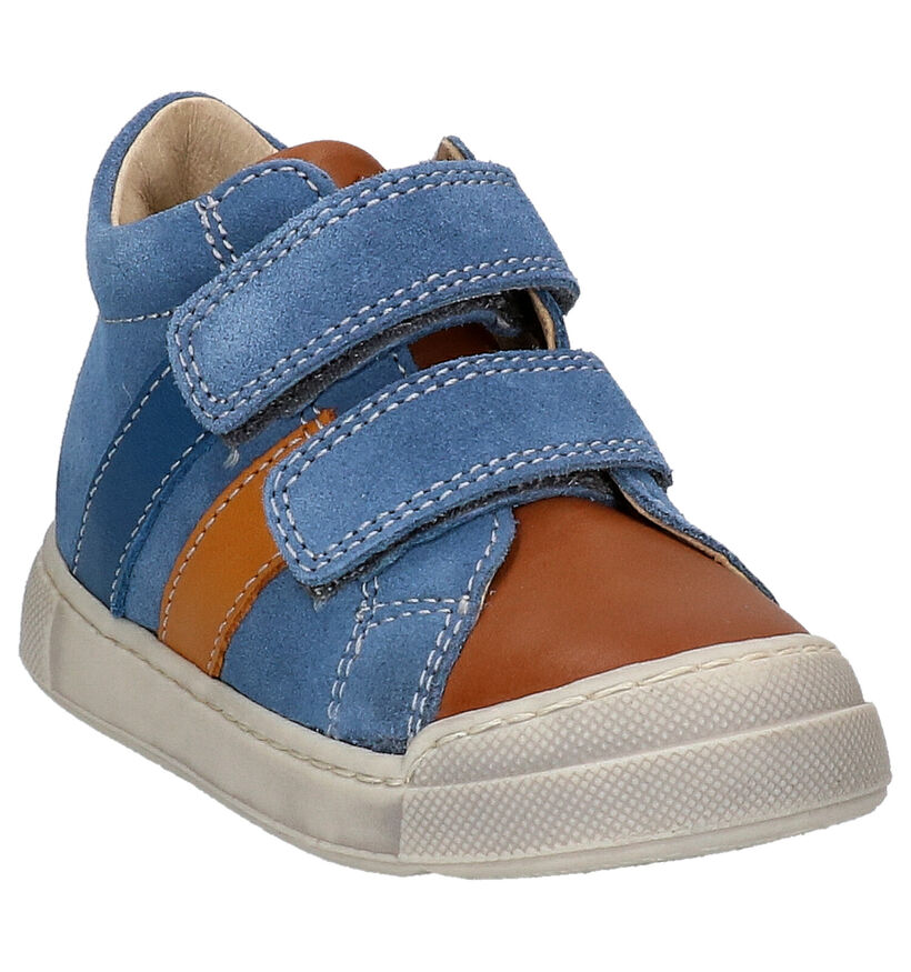 Falcotto Gazer Blauwe Velcroschoenen in daim (275704)