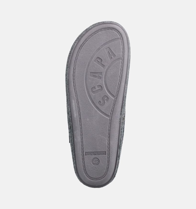 Scapa Homewear Pantoufles en Gris fonc&eacute; pour hommes (381025) - pour semelles orthop&eacute;diques