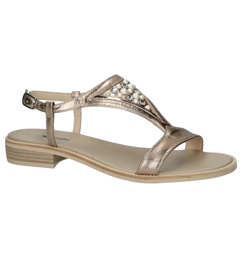 NeroGiardini Gouden Sandalen met Steentjes, , pdp