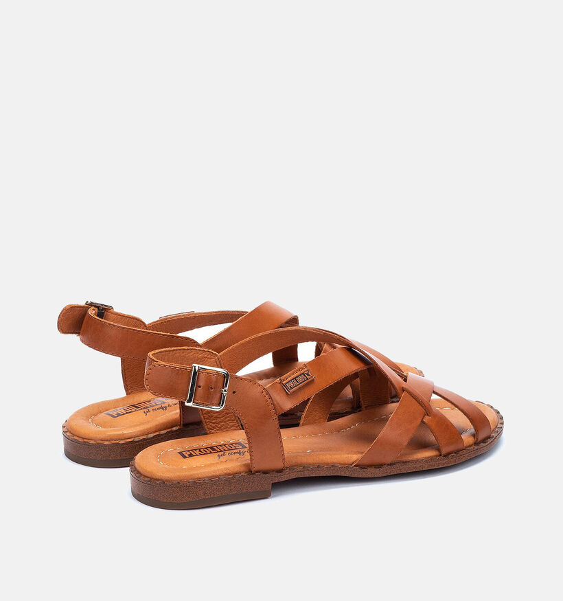 Pikolinos Sandales plates en Cognac pour femmes (354659)