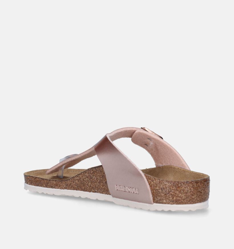 Birkenstock Gizeh Birko Flor Tongs en Or rosé pour filles (338076)