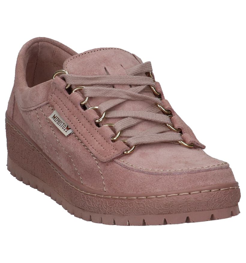 Taupe Veterschoenen Mephisto Lady in daim (246531)