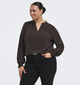 ONLY Carmakoma Metta Donkerbruine Blouse voor dames (381904)