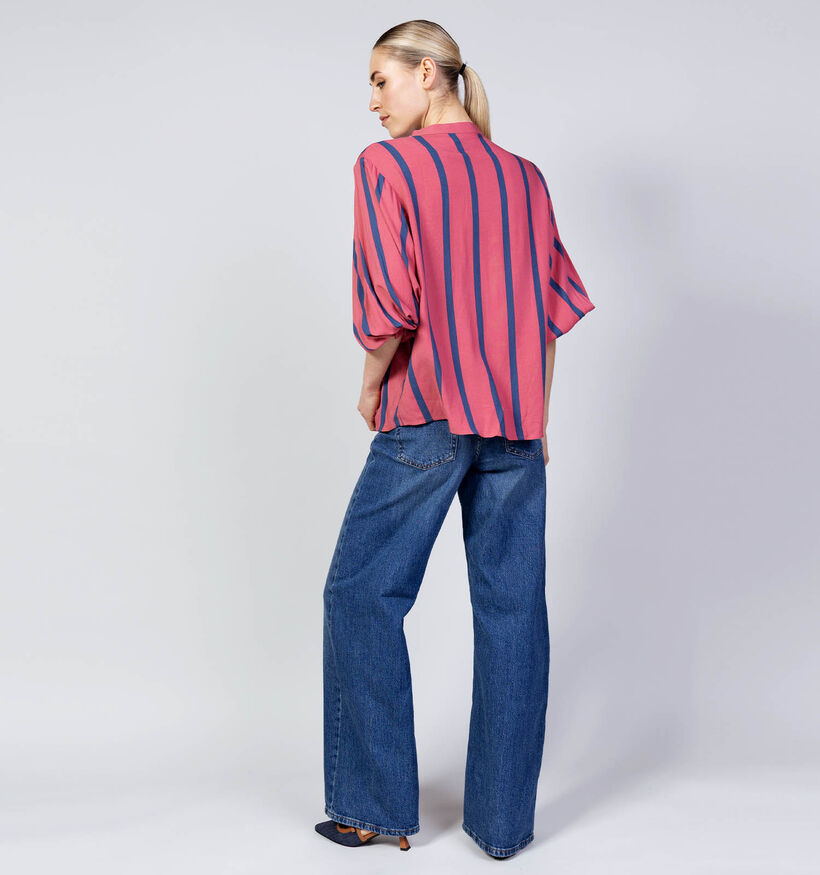 Vero Moda Falulah Roze/Blauwe Gestreepte Blouse voor dames (369366)