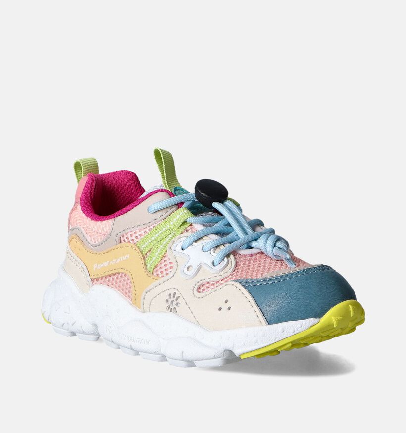 Naturino x Flower Mountain Yamano 3 Baskets en Rose pour filles (357544) - pour semelles orthopédiques