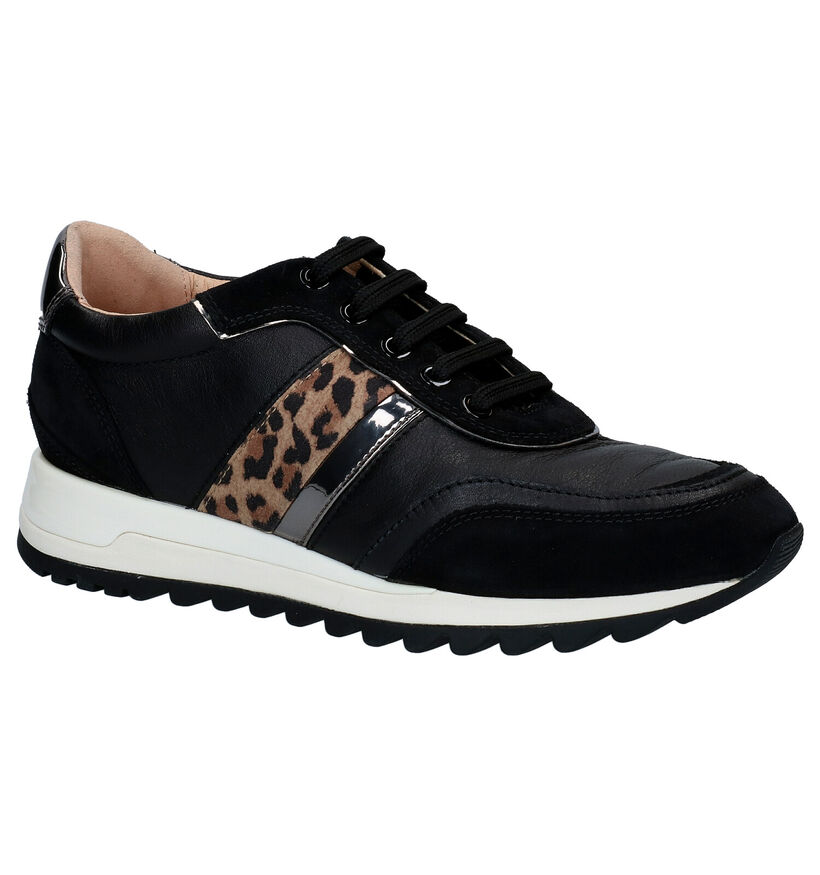 Geox Tabelya Zwarte Veterschoenen in leer (278861)