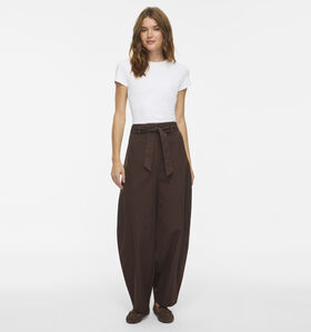 Vila Jemma Barrel Tailored Pantalon en Marron pour femmes (382041)