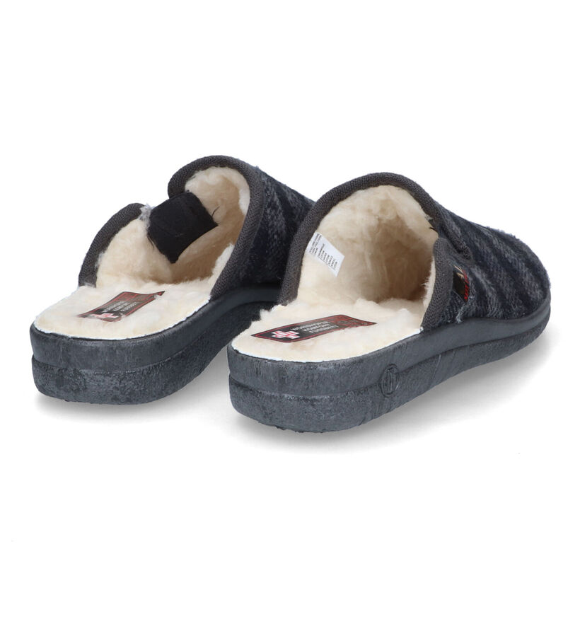 Cal Pantoufles ouvertes en Gris foncé en textile (316585)