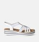 Rieker Sandales talon compensé en Blanc pour femmes (354919)