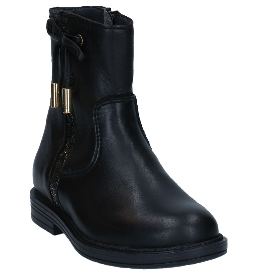 Little David Bottes courtes en Noir en cuir (282865)