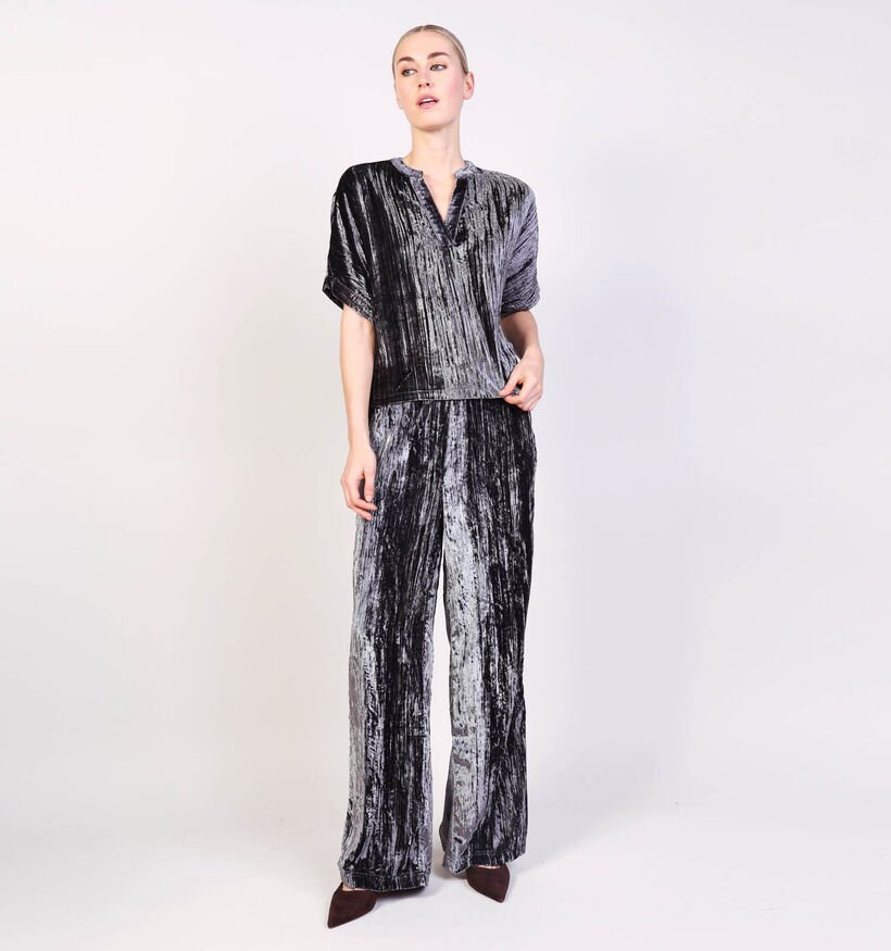 Mexx Crushed Velvet Blouse en Gris Mexx Crushed Velvet Blouse en Gris pour femmes (365610)