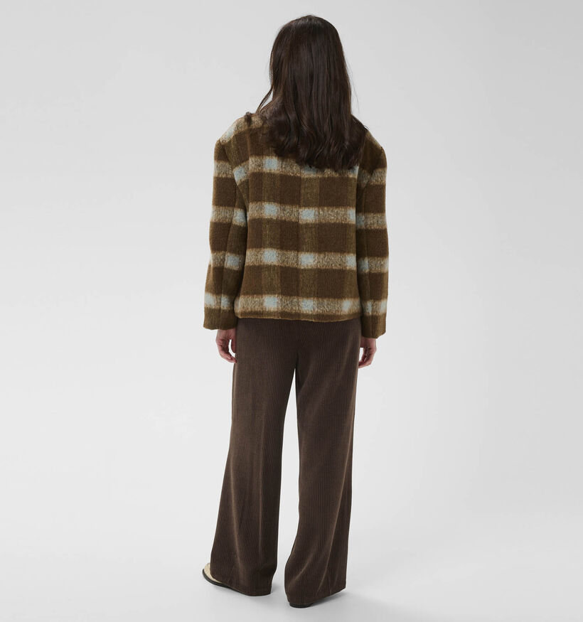 Culture Silja Manteau court en Marron/Bleu pour femmes (380497)