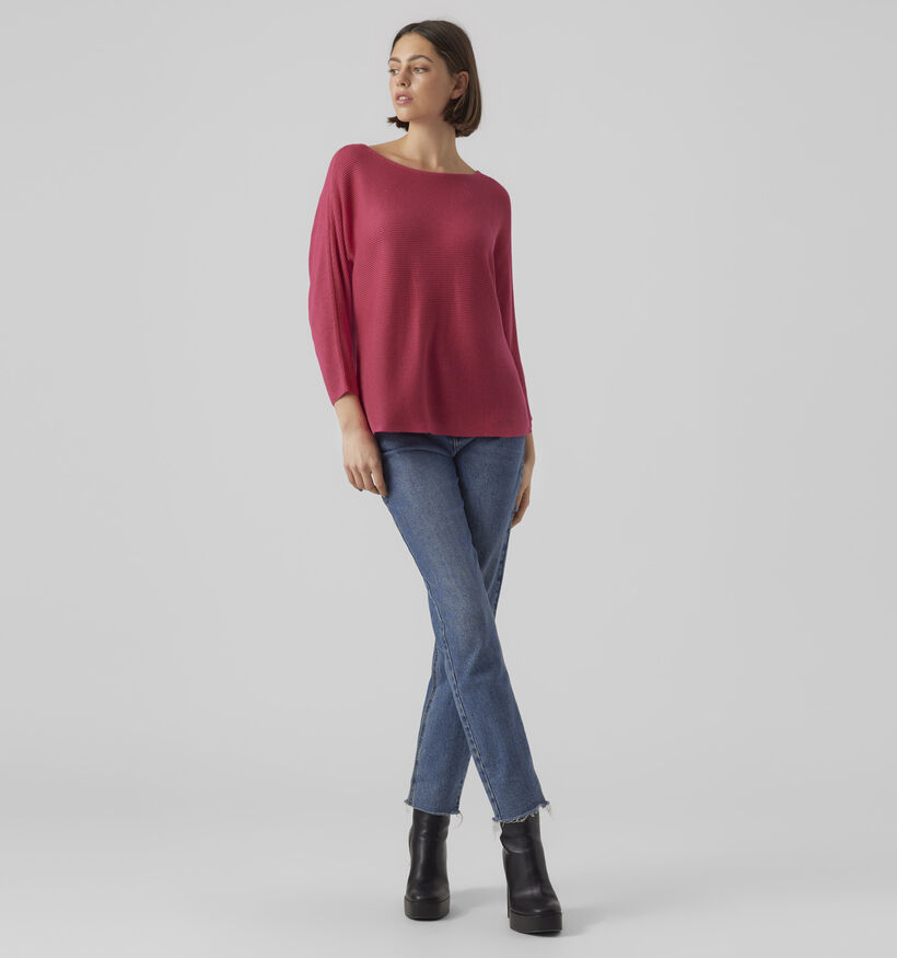 Vero Moda Nora Boatneck Pull en Rouge pour femmes (367167)