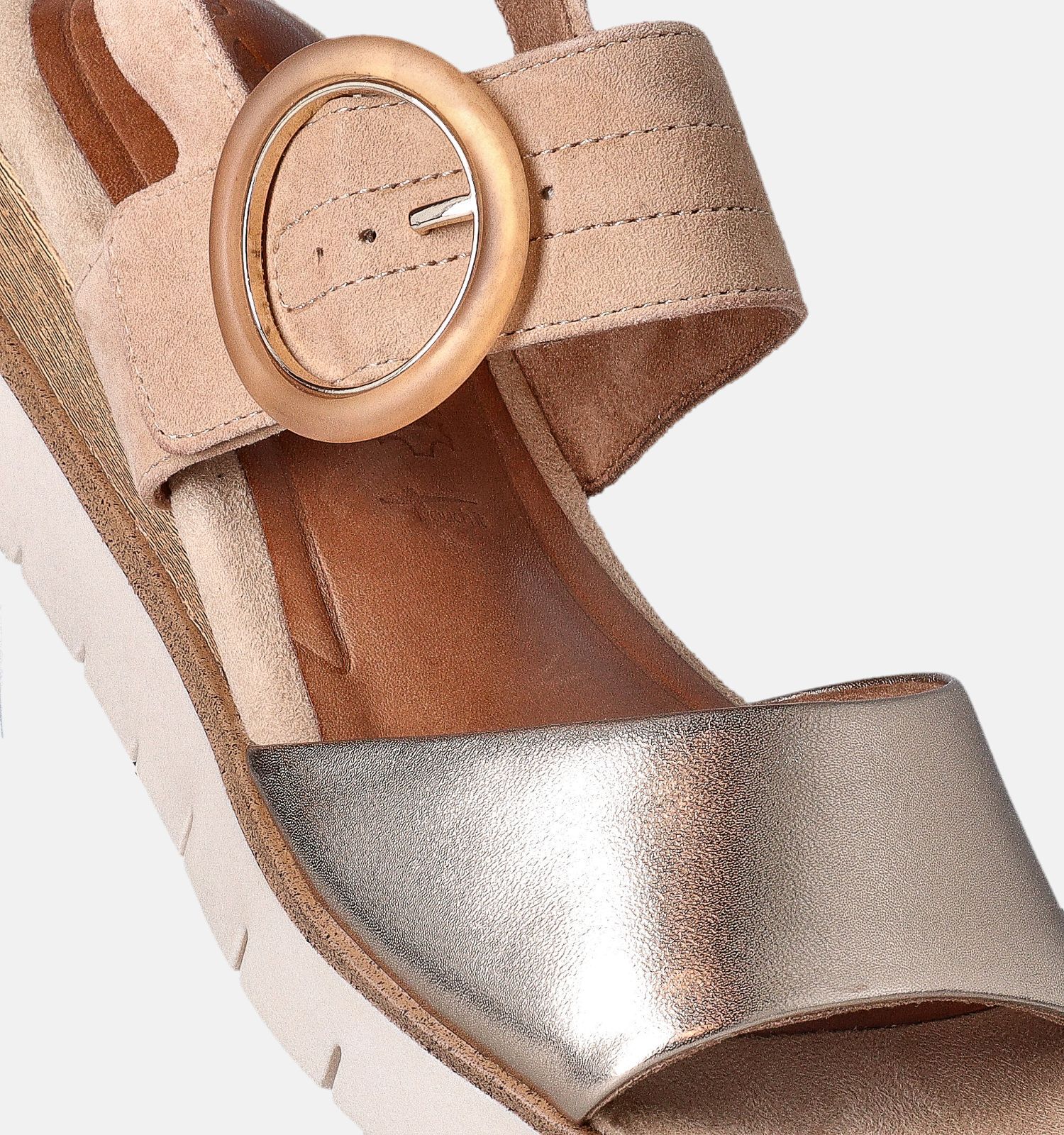 Tamaris Bruine Sandalen met sleehak | Dames Sandalen | Online op TORFS.BE