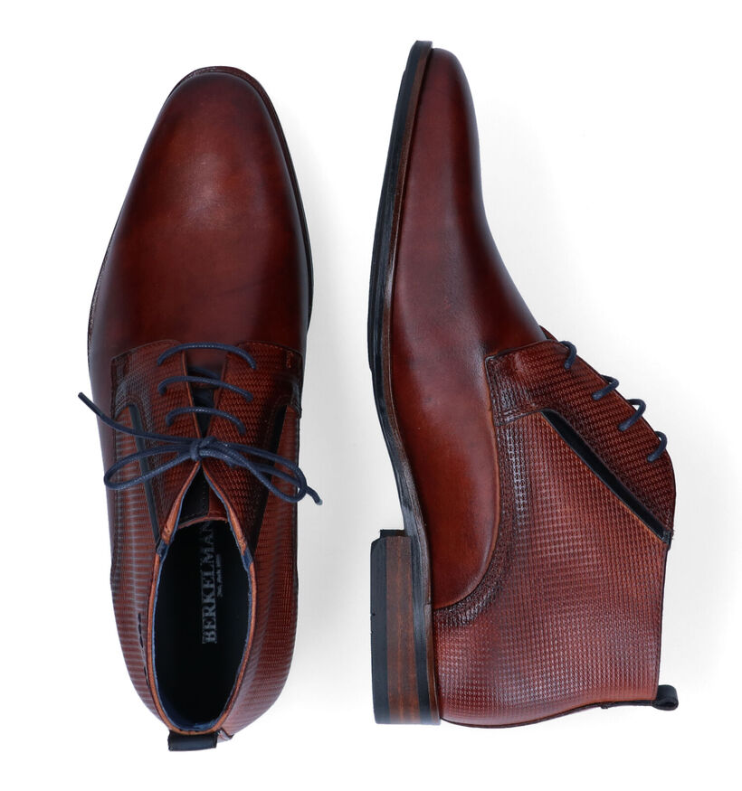 Berkelmans Estoril Chaussures habillées en Cognac pour hommes (342914) - pour semelles orthopédiques