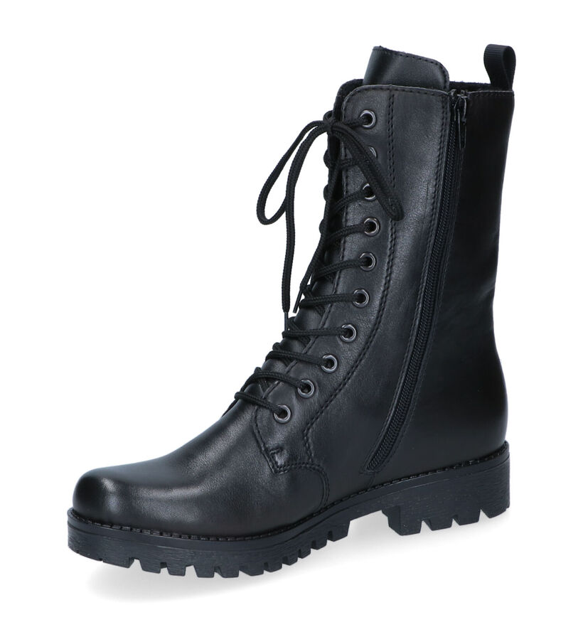Rieker Boots à lacets en Noir en cuir (299398)