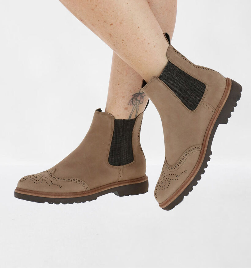 Tamaris TOUCH it Bottines Chelsea en Taupe en nubuck (280702)