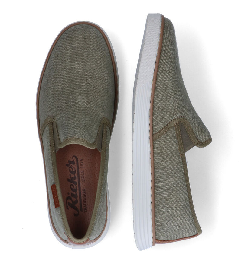 Rieker Chaussures à enfiler en Vert kaki en textile (308623)