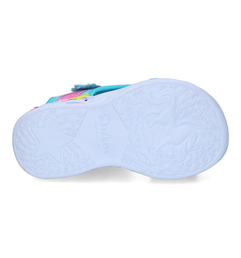 Skechers Unicorn Dreams Blauwe Sandalen in stof (307239)