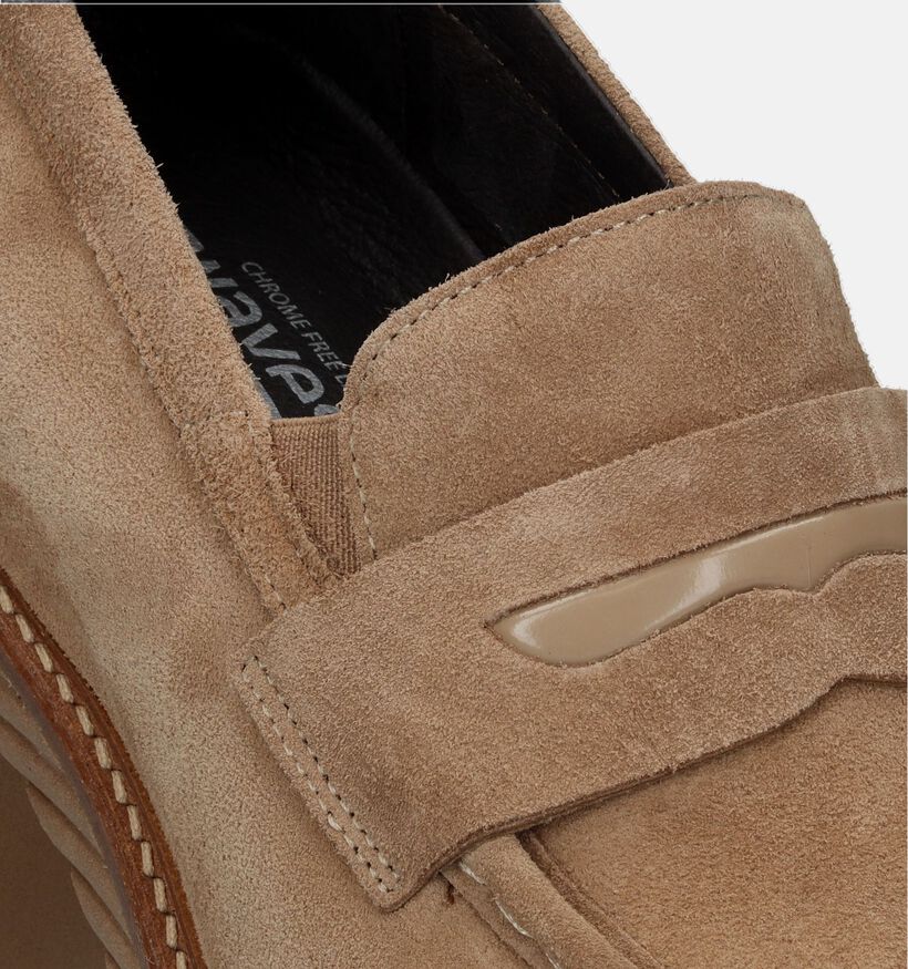 Softwaves Beige Mocassins met hak voor dames (332669) - geschikt voor steunzolen